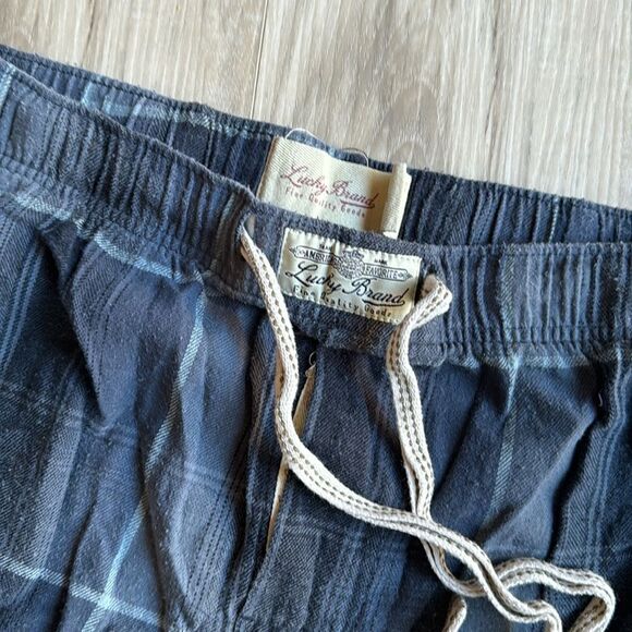 Lucky Brand Cozy Blue Plaid Pajama Pants Size Medium - Picture 3 of 5